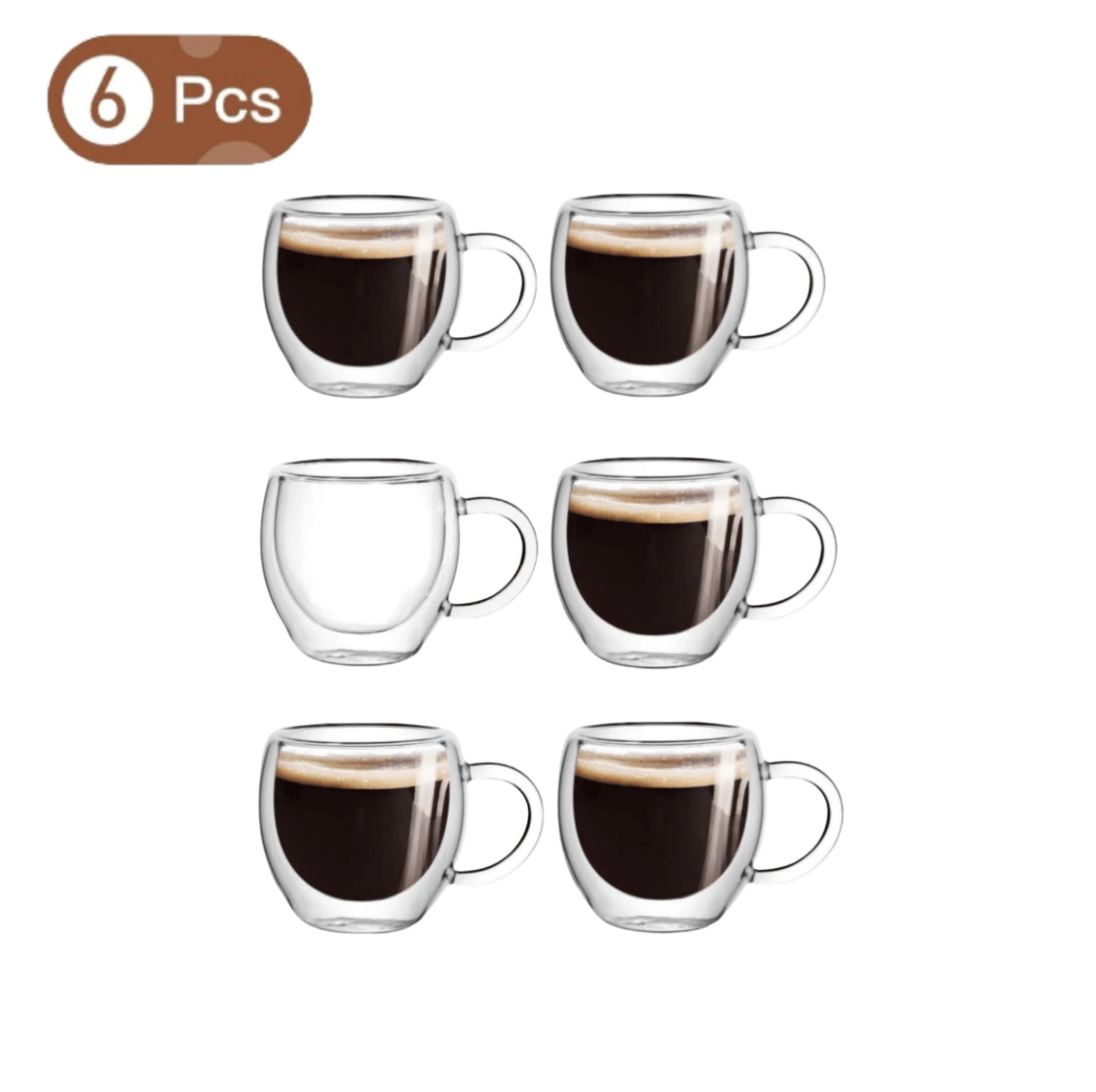 6pcs Double Wall Glass Cup