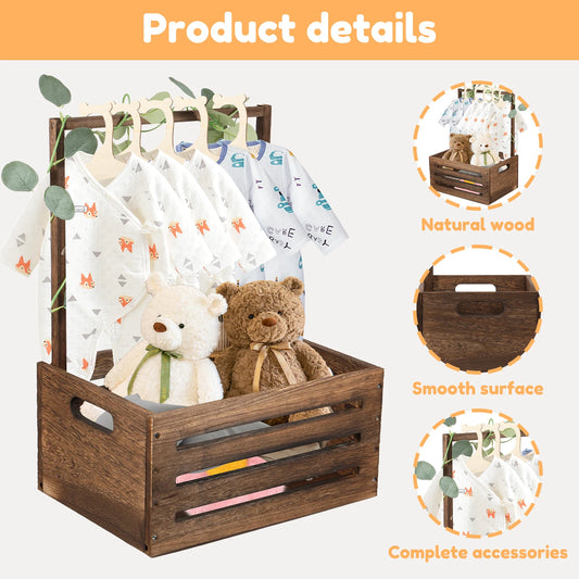 Wooden Storage Crate | Baby Toys Clothing Gift | 3 Colours