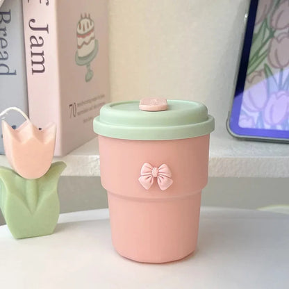 Cute Bow Plastic Leakproof Cup