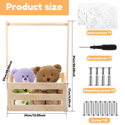 Wooden Baby Crate with Hanging and Storage