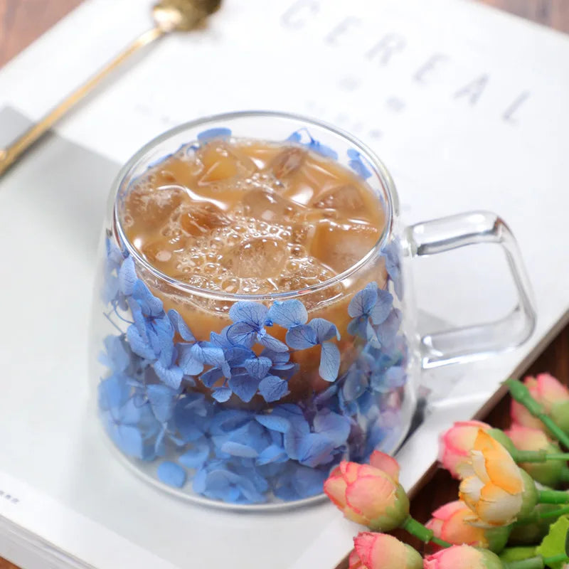 Dried Flower Clear Glass Mug