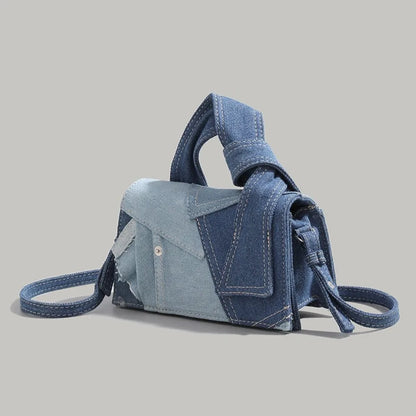 Trendy Denim-Inspired Crossbody Bag – Available in Black, White, or Blue