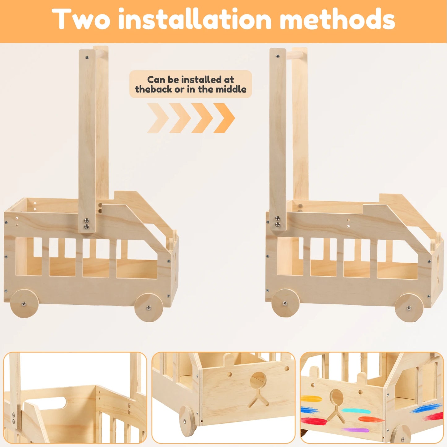 Wooden Baby Crate with Hanging and Storage