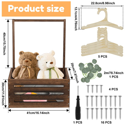 Wooden Storage Crate | Baby Toys Clothing Gift | 3 Colours