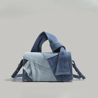 Trendy Denim-Inspired Crossbody Bag – Available in Black, White, or Blue