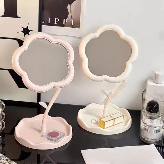 Flower Shaped Mirror With Trinket Stand