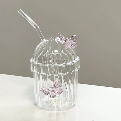 Three-dimensional Butterfly Glass Cup