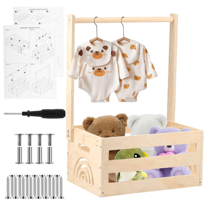 Wooden Baby Crate with Hanging and Storage